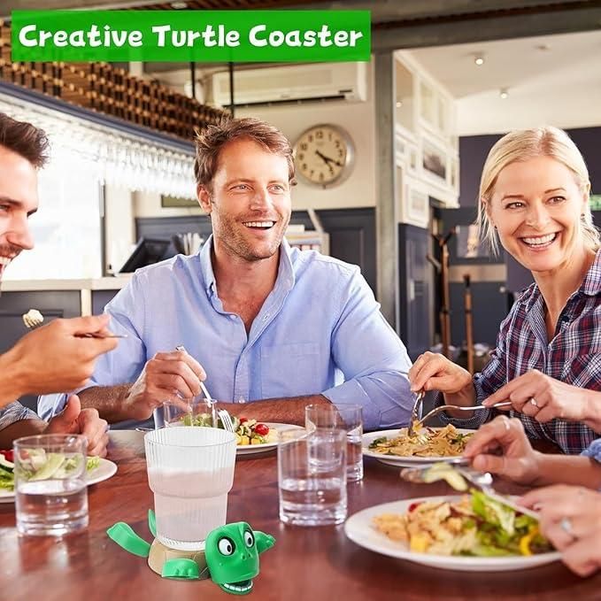 urtle Coasters – Funny 3D Cup Coaster, Decorative and Unique Turtle Design, Ideal for Home, Office, and Car Use (Green/Brown)