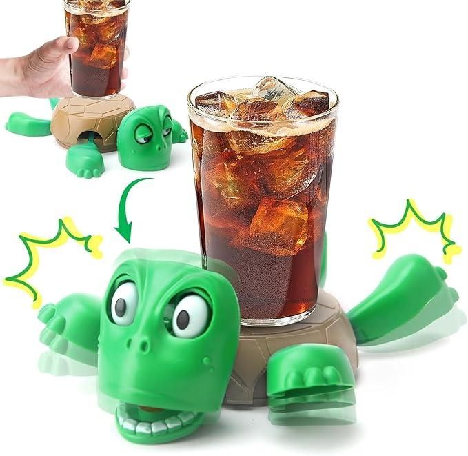 urtle Coasters – Funny 3D Cup Coaster, Decorative and Unique Turtle Design, Ideal for Home, Office, and Car Use (Green/Brown)