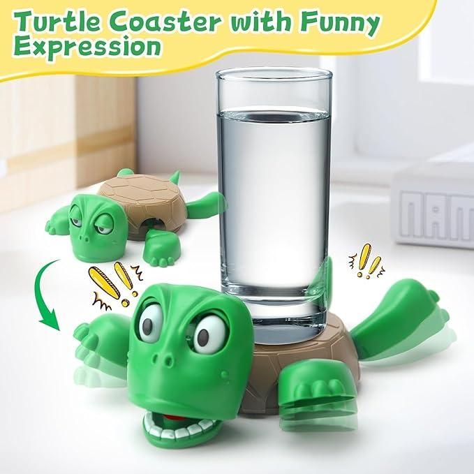 urtle Coasters – Funny 3D Cup Coaster, Decorative and Unique Turtle Design, Ideal for Home, Office, and Car Use (Green/Brown)